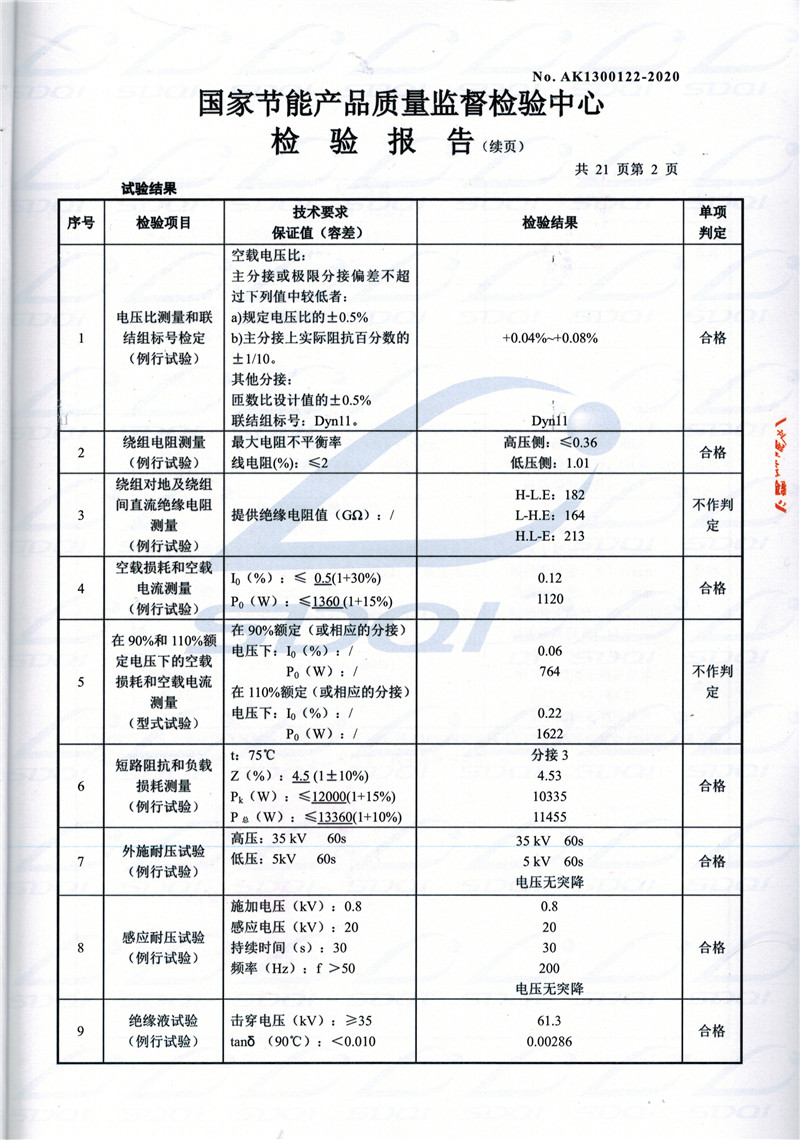 高低压试验报告-S11-1250博兴博兴博兴油浸式变压器-2.jpg